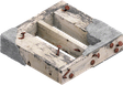 Construction wood with mortar and nails