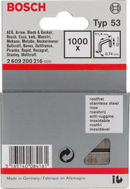 Bosch Typ 53 stainless steel staples 11,4 mm.