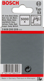 Bosch Typ 53 11,3×0,74 mm staples.