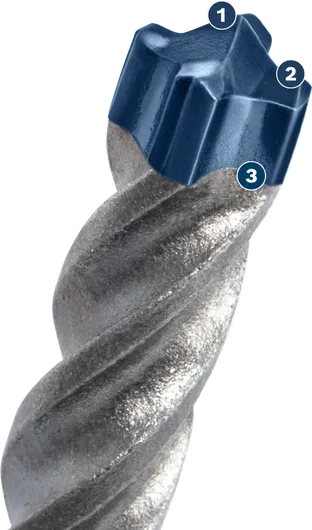 Bosch SDS plus-5X drill bit with carbide tip.