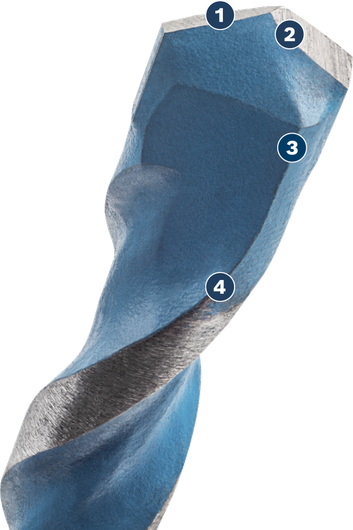 Bosch drill bit with carbide tip for masonry.