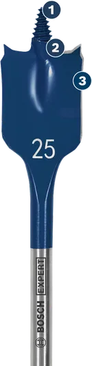 Bosch Expert spade drill bit for fast wood drilling.