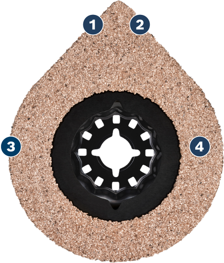 Bosch oscillating tool carbide grit segment blade.