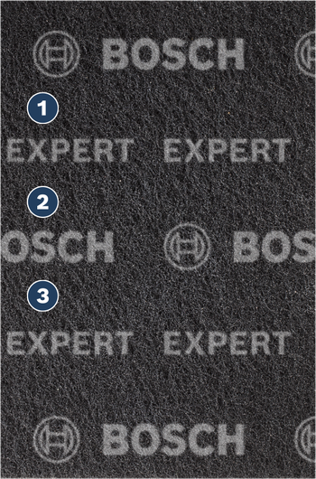 Bosch Expert abrasive cleaning pad for surface preparation.