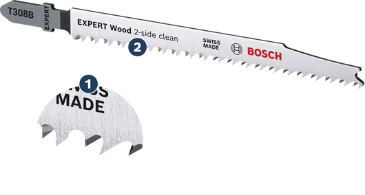 Bosch Expert Wood 2-side clean jigsaw blade.