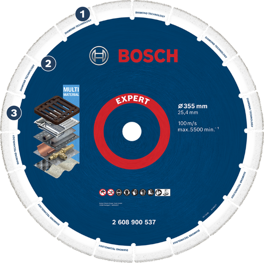 Bosch EXPERT Diamond Metal Wheel 355 mm cutting disc.