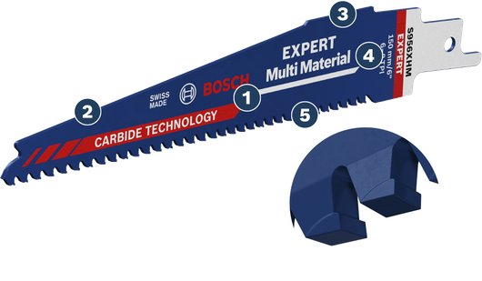 Bosch Expert multi material saw blade with carbide teeth.