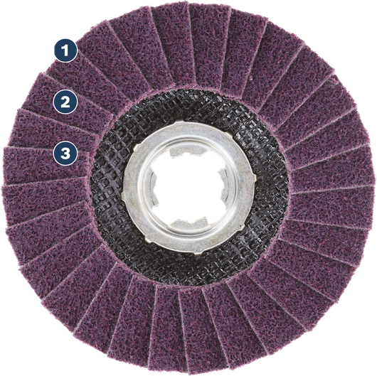 Bosch Spider WOG abrasive flap disc for surface finishing.