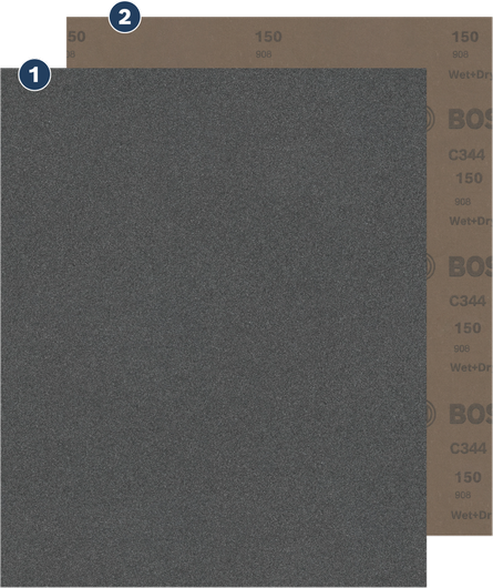Bosch C344 150 grit wet and dry sandpaper sheet.