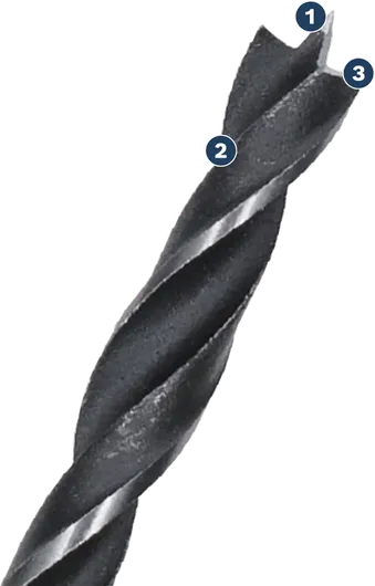 Bosch carbide-tipped spider drill bit for precise drilling.