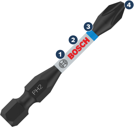 Bosch PH2 double-ended screwdriver bit.