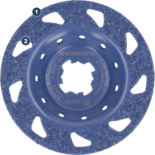 Bosch Expert carbide grinding disc for removing material.