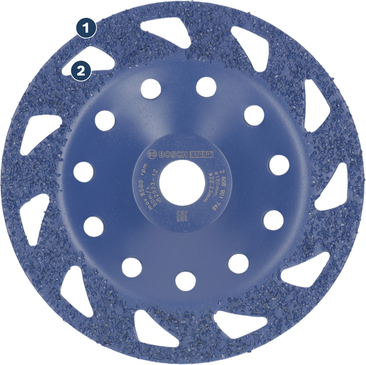Bosch carbide grinding disc for rapid material removal.