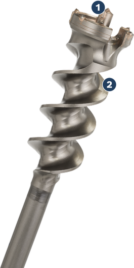 Bosch SDS max-9 Spiral rotary hammer drill bit.