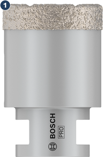 Bosch diamond grit hole saw for tiles.
