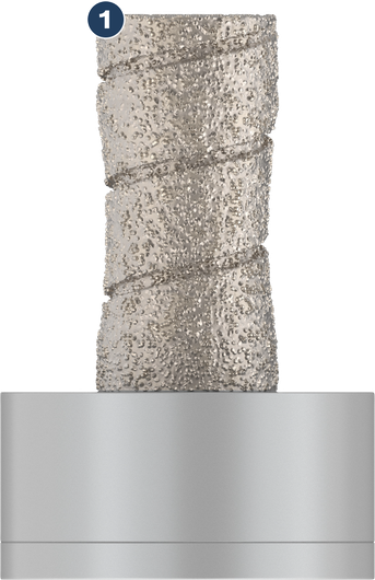 Bosch carbide grit milling cutter for grout removal.