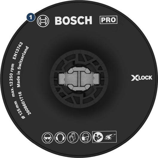 Bosch X-LOCK PRO angle grinder backing pad.