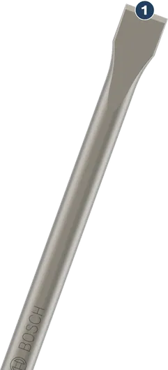 Bosch flat chisel SDS plus for concrete removal.