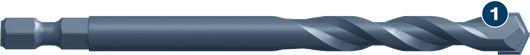 Bosch hex shank drill bit for metal drilling.