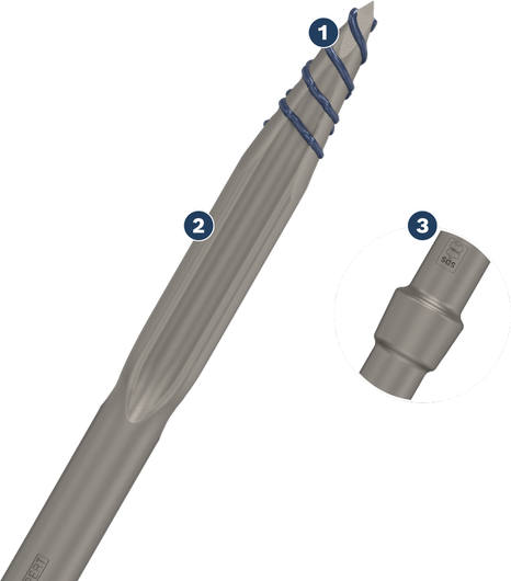 Bosch Expert SDS Plus-7X drill bit with carbide tip.