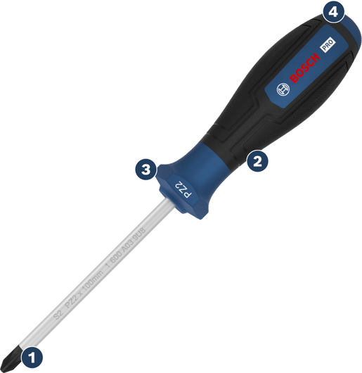 Bosch PZ2 screwdriver with ergonomic handle.
