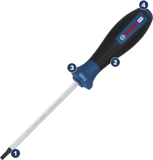 Bosch TH120 slotted screwdriver with ergonomic handle.