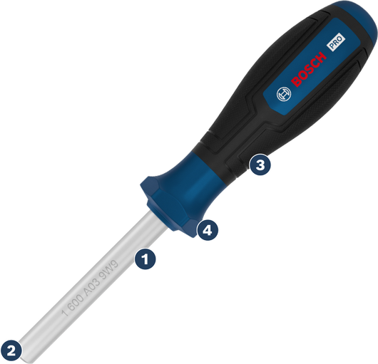 Bosch PRO Bit Screwdriver with ergonomic handle.