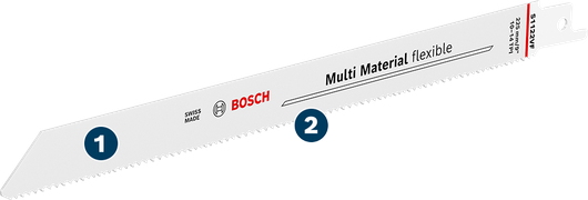 Bosch Multi Material flexible saw blade for cutting various materials.
