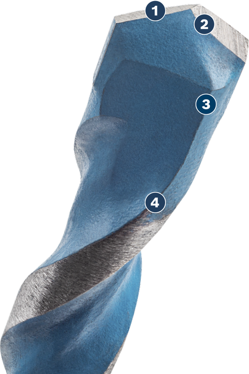 Bosch EXPERT SDS plus-7X drill bit with carbide tip.