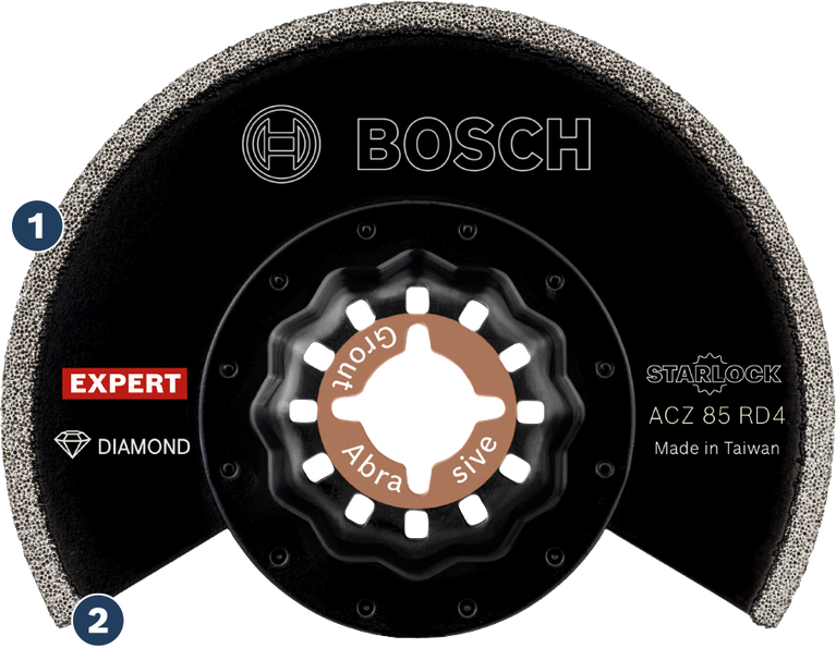 Long Life in grout and soft tile Bosch diamond grout abrasive blade ACZ 85 RD4.