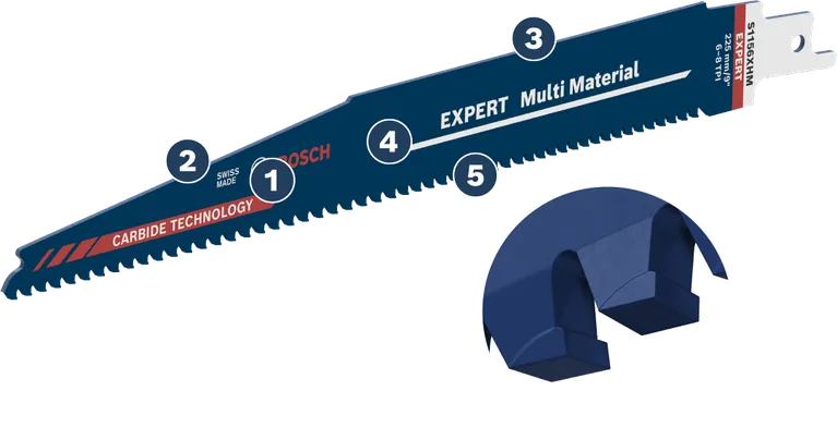 Bosch Expert Multi Material saw blade with carbide technology.