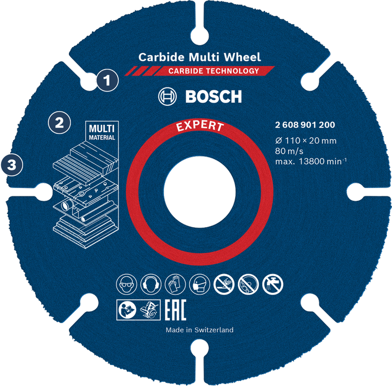 Bosch Carbide Multi Wheel cutting disc for multi material use.