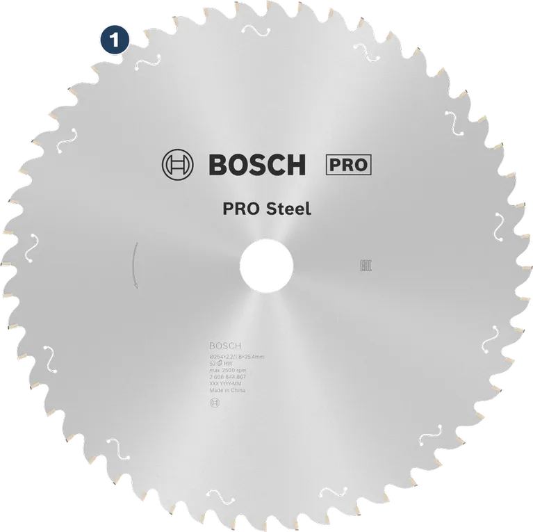 Bosch PRO Steel circular saw blade for metal cutting.