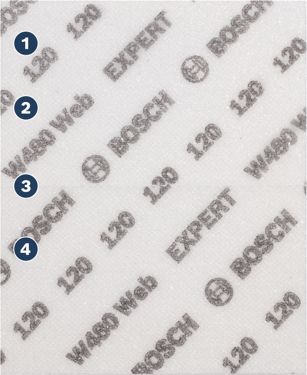 Bosch EXPERT W480 Web sanding sponge 120 grit.