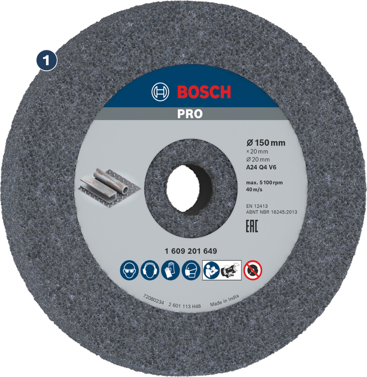 Bosch grinding wheel for metal, 150 mm diameter.