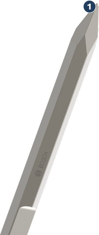 Bosch pointed chisel for demolition work.