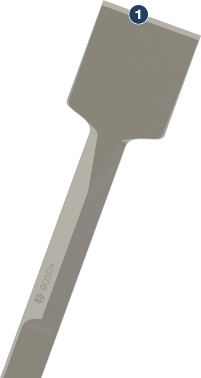 Bosch flat chisel for demolition and concrete work.
