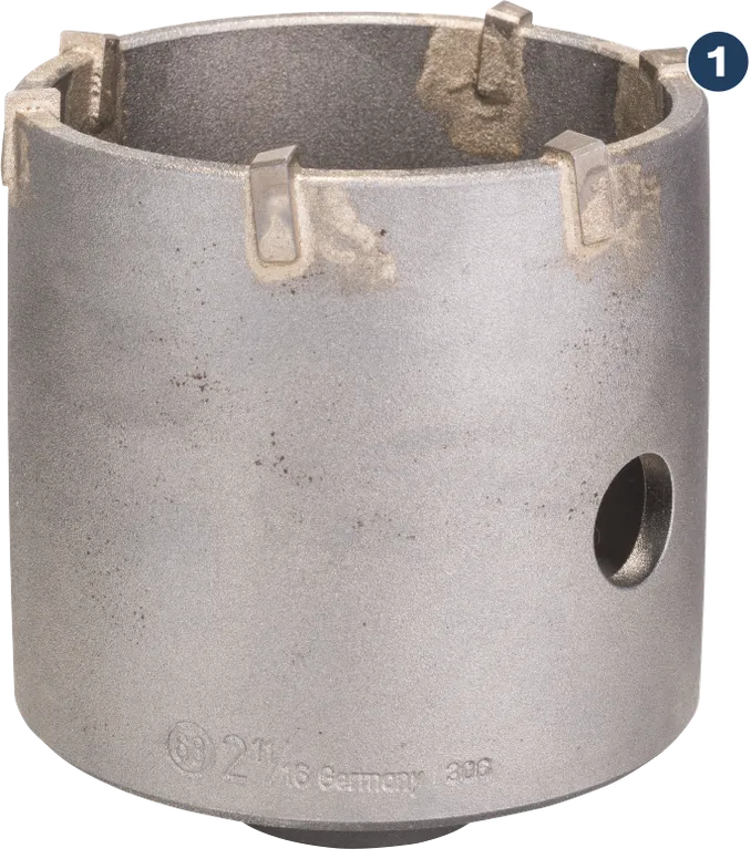 Bosch hole saw core cutter with carbide teeth.