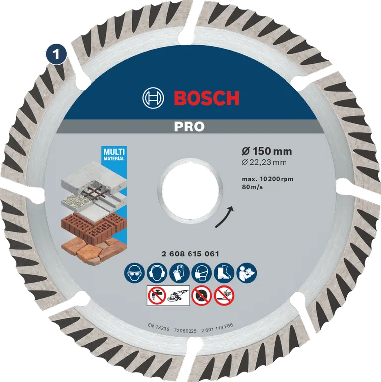 Bosch Pro multi material diamond cutting disc 150mm.