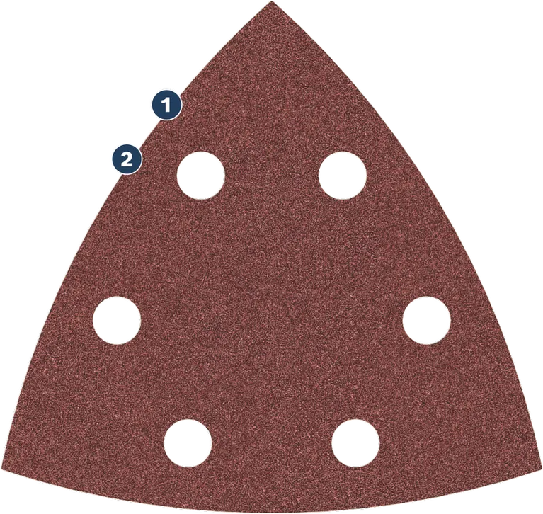 Bosch sanding sheet for multi-tool with dust extraction holes.