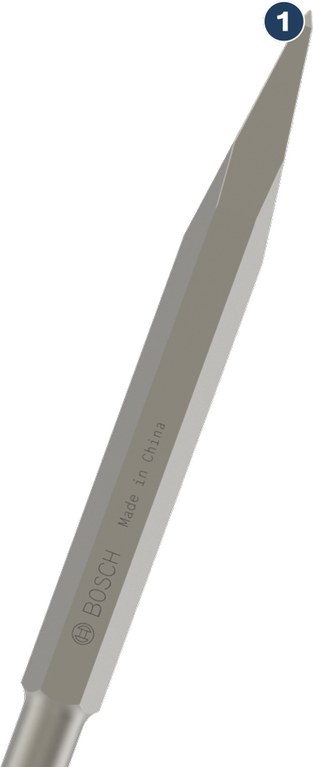 Bosch pointed chisel SDS-plus for demolition work.