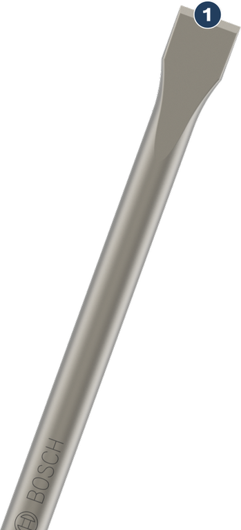 Bosch flat chisel SDS plus for concrete removal.