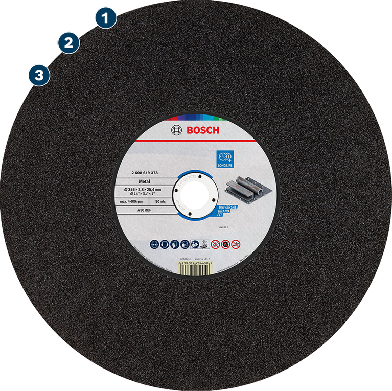 Bosch metal cutting disc for universal grinder use.