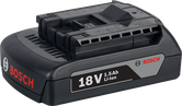 Bosch 18V 1.5Ah Li-Ion battery pack.