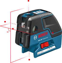 Bosch GCL 25 combi laser leveling tool with dual laser lines.