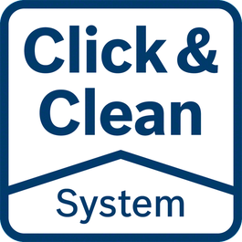 Click & Clean System – 3 great benefits A clear view of the work surface: You work more precisely and faster
Harmful dust is extracted immediately: Protects your health
Less dust: Longer lifetime of tool and accessories