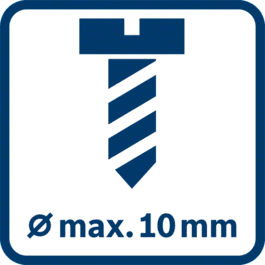 Max. screw diameter 10 mm 