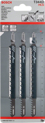 Jigsaw blade T 344 D Bosch T 344 D jigsaw blades 3-pack.