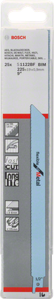 Bosch S1122BF BIM reciprocating saw blade for metal cutting.