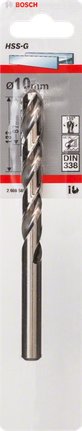 Metal drill bits HSS-G, DIN 338 Bosch 10mm HSS-G metal drill bit.
